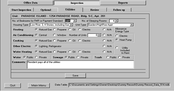 Utility Allowance Calculation Sheets